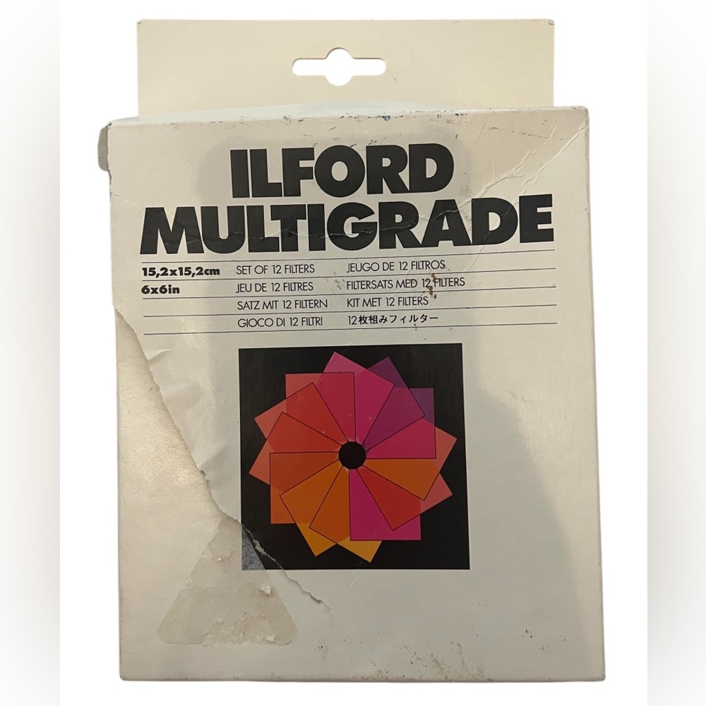 Vintage ILFORD MULTIGRADE Complete Set of 12 Filters Photography Darkroom 6x6in